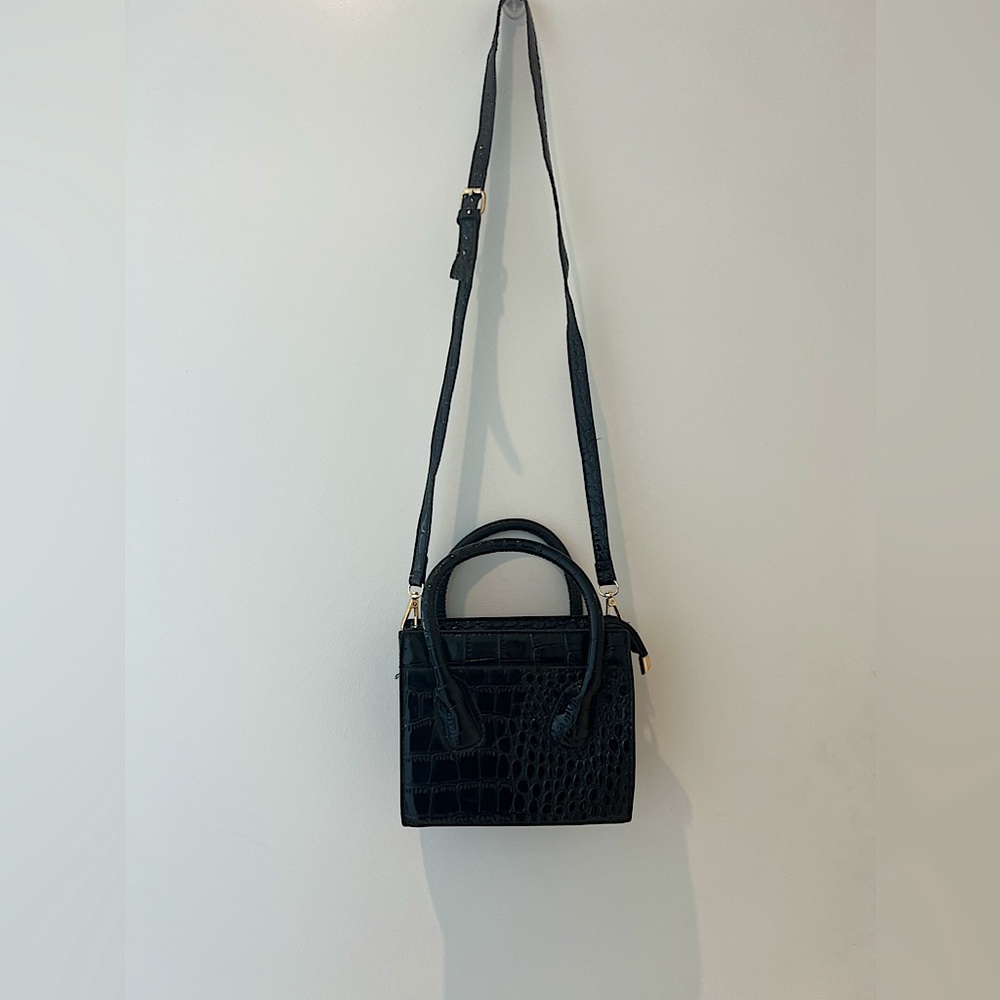 Mini Croc Embossed Satchel Bag
